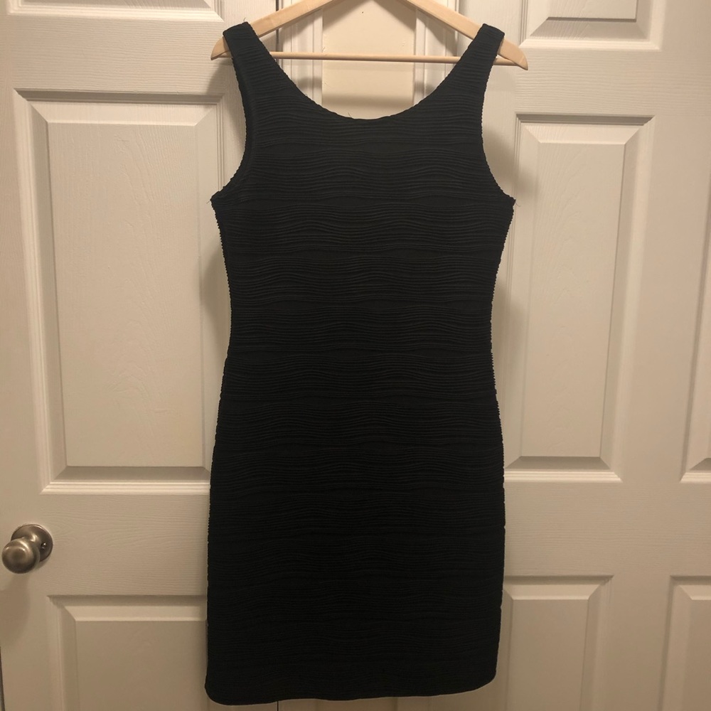 NY Collection Ribbed Black Dress - Picture 2 of 6